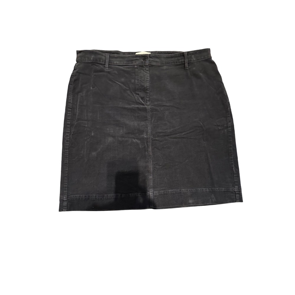 Talbots Woman Corduroy Skirt Size 14W Gray Knee Length‎ Classic Career Casual